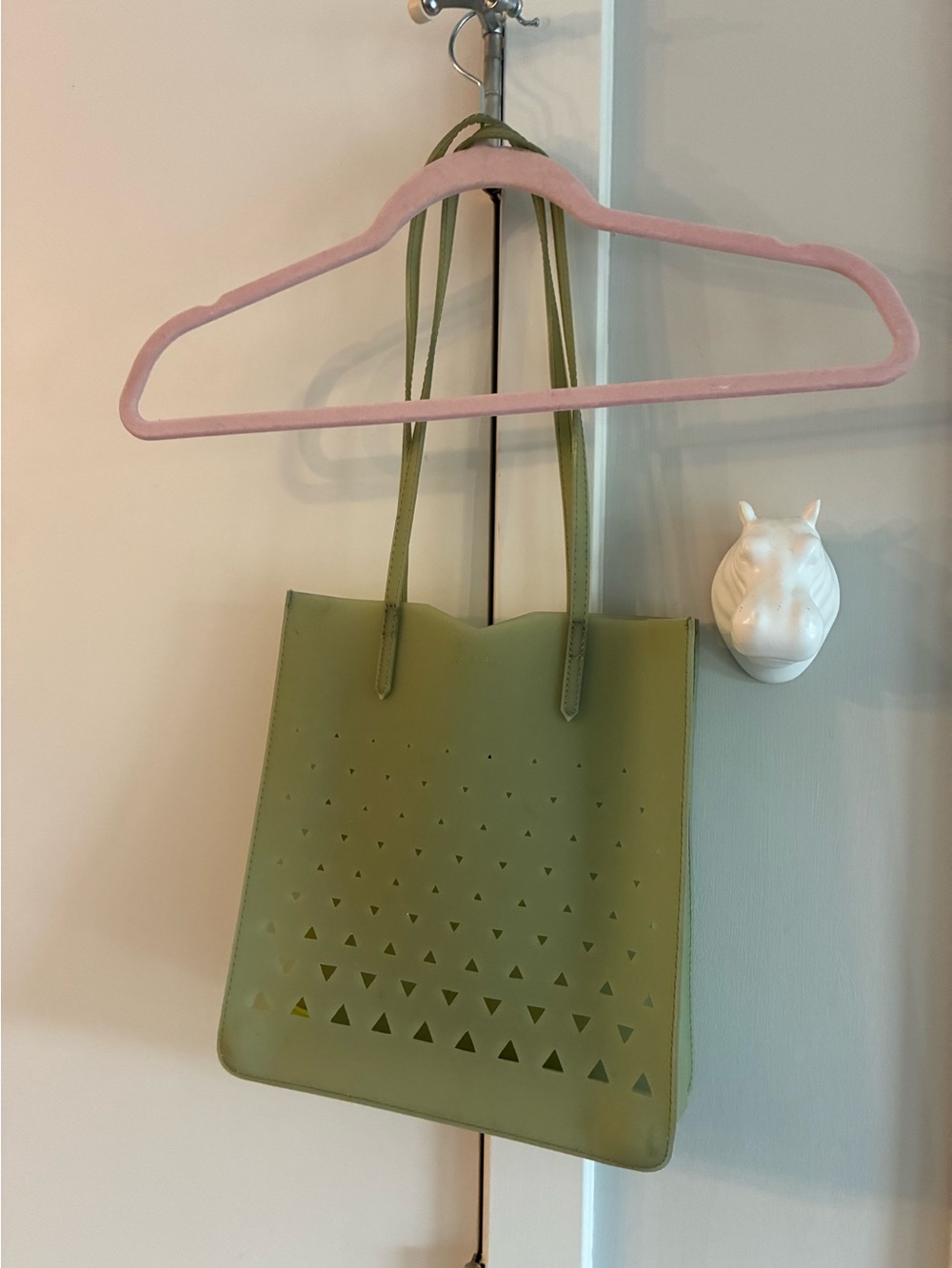 Eddie Borgo Olive Green Laser-Cut Jelly Tote